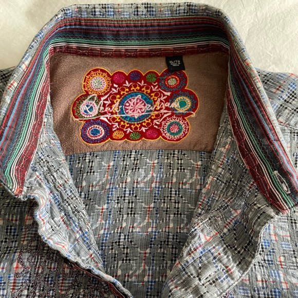 Robert Graham Sport Shirt - Blue/Grey Patterned - X-Large - Picture 7 of 8